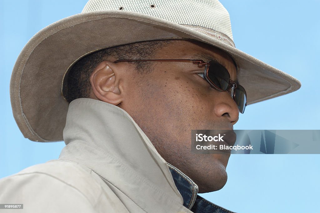 male western profile close-up portrait of a world traveller - man contemplating his next move Men Stock Photo