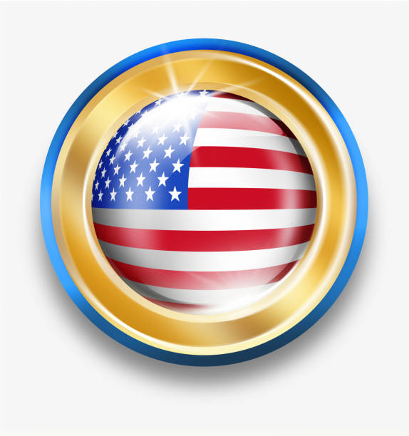 istock United States golden button with american flag isolated on white 918959314