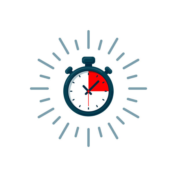 timer-symbol. schnell die zeit. schnelle lieferung, versand von express- und dringende, dienstleistungen, stop-uhr-geschwindigkeit-konzept, termin, verzögerung. chronometer-zeichen - abwarten stock-grafiken, -clipart, -cartoons und -symbole