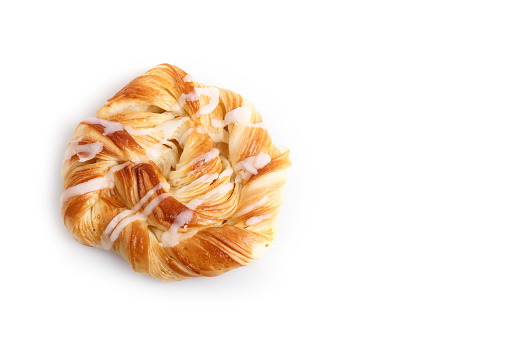 Close up Danish pastries isolated on white background