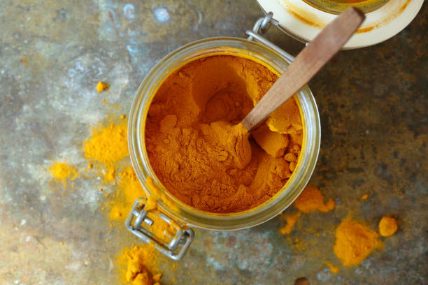 istock Turmeric powder above, spice 918978128