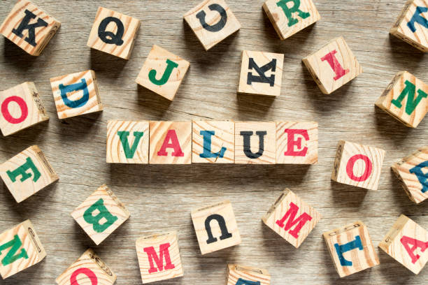 istock Letter block in word value with another on wood background 918981820