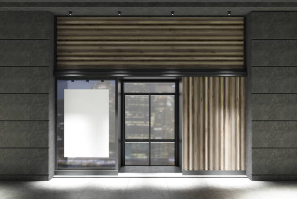 istock Dark wooden restaurant facade poster 918985368