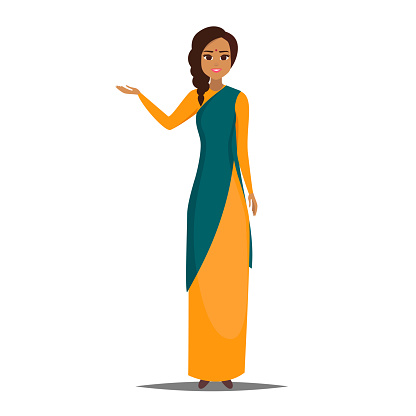 Cartoon Business Indian Woman Character With Present Pose Stock  Illustration - Download Image Now - iStock