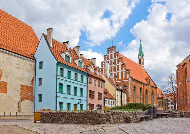 istock Small square with St. John's church in Riga, Latvia 918999100