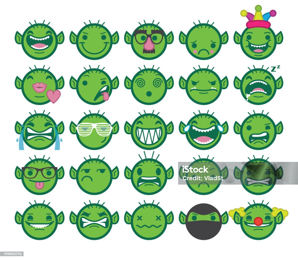 Chat Emoji Internet Online Trolls Texting Emoticons Chat Emoji Internet Online Trolls Texting Emoticons with different facial expressions (mad, sad, confused, mocking, laughing, crying, kissing, screaming, sleeping, being cool etc) Online Trolling stock vector