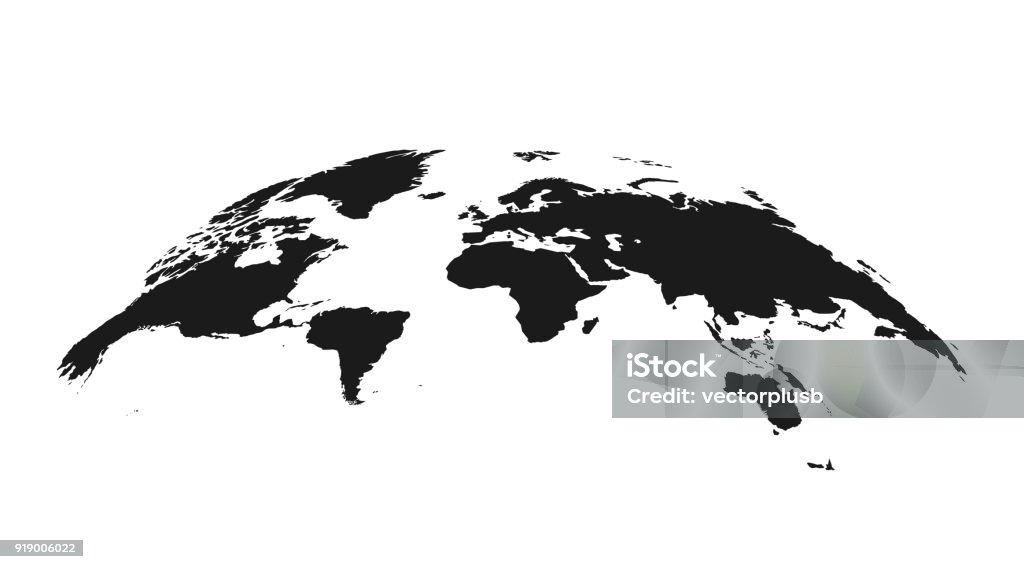 Mappemonde gris détaillée, mappé sur un globe ouvert, isolé sur fond blanc - clipart vectoriel de Planisphère libre de droits