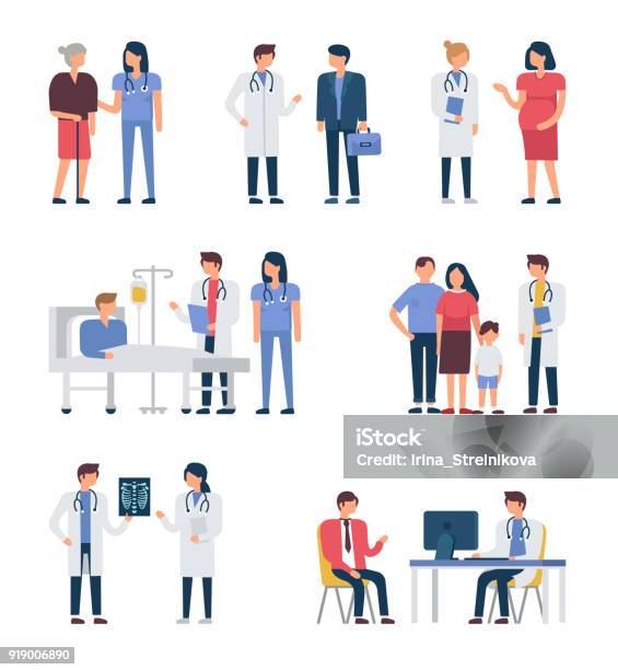 Doctors Stock Illustration - Download Image Now - Doctor, Patient, Hospital