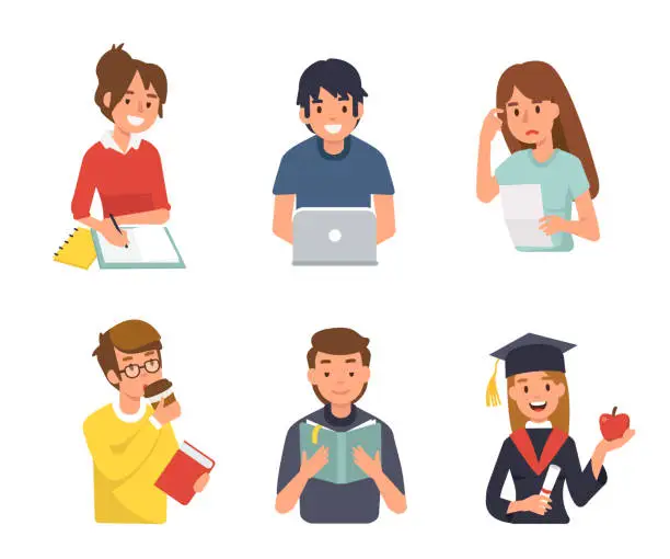 Vector illustration of students