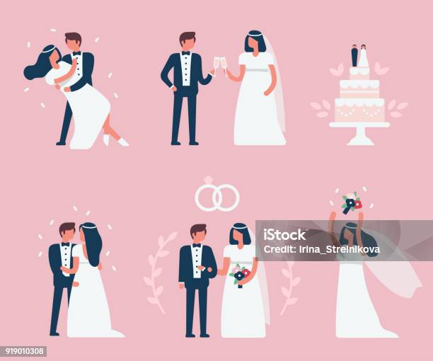 Hochzeit Stock Vektor Art und mehr Bilder von Hochzeit - Hochzeit, Illustration, Verheiratet