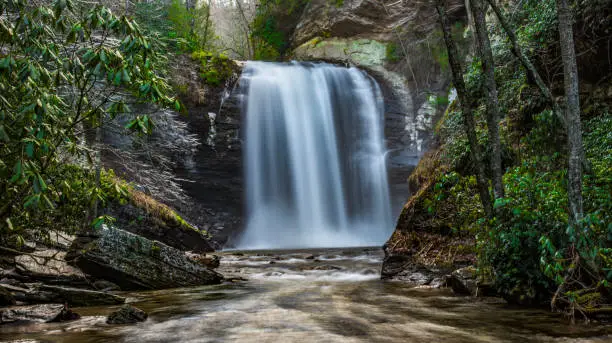 Photo of Looking Glass Falls in Pisgah National Forest near Asheville NC