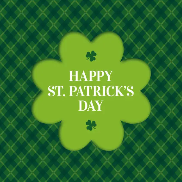 Vector illustration of Happy St. Patrick's Day Card with Clover frame