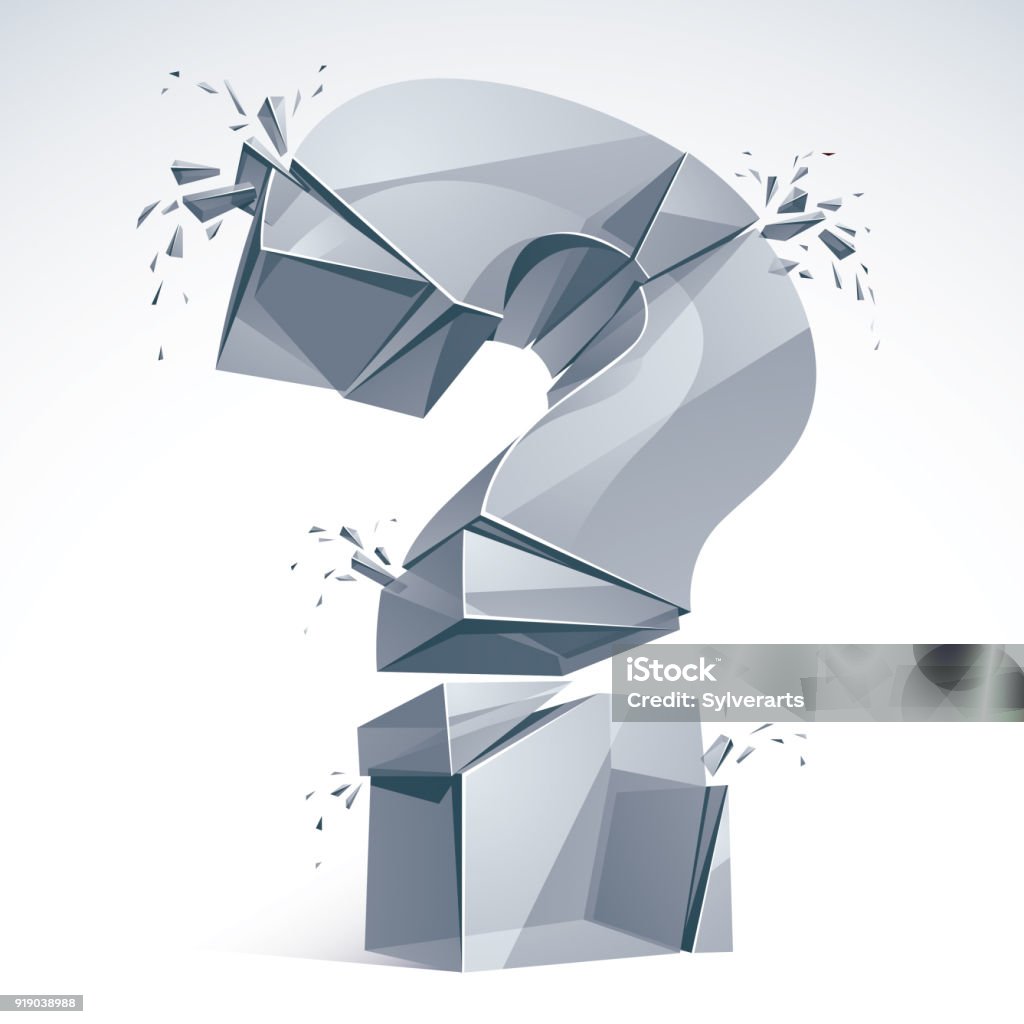 Exploding Question Marks Broken Question Mark Exploding Query Breaking To Pieces Vector 3d ...