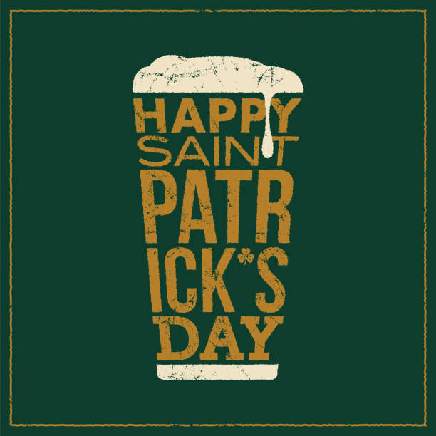 St. Patrick’s Day - Beer glass concept slogan background - Illustration