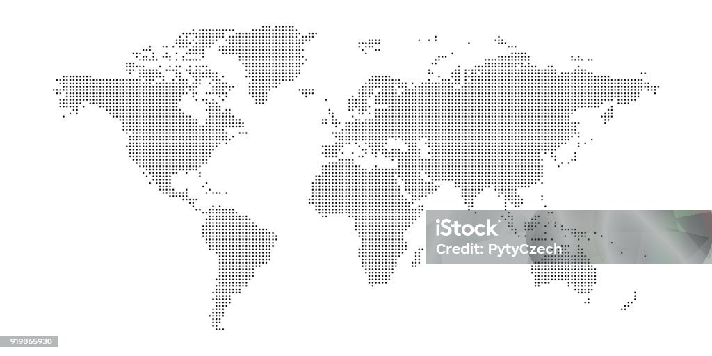 Carte du monde en pointillés Vector - clipart vectoriel de Planisphère libre de droits