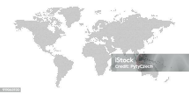 Vector Dotted World Map Stock Illustration - Download Image Now - World Map, Spotted, Map