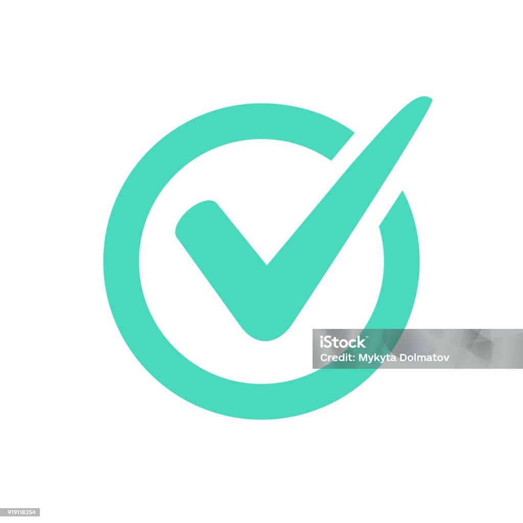 Check mark logo vector or icon. Check mark logo vector or icon. Tick symbol in green color illustration. Accept okey symbol for approvement or cheklist design. Choice minimalistic pictogram Check Mark stock vector