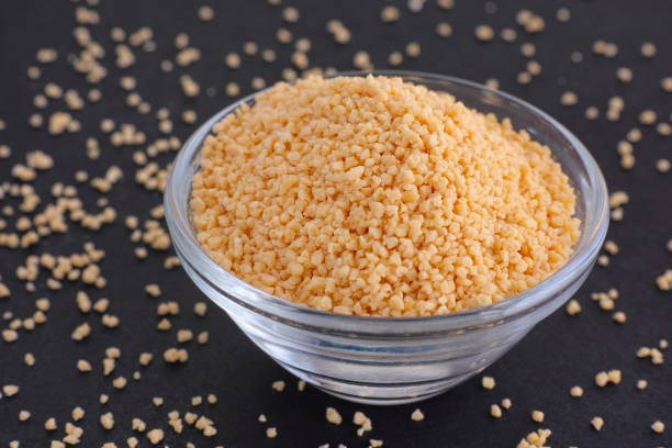 istock Soy lecithin in a bowl on black background 919124794