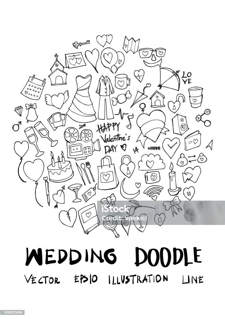 Love Doodle Illustration Circle Form On A4 Paper Wallpaper Line Sketch  Style Eps10 Stock Illustration - Download Image Now - iStock