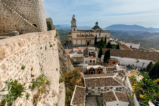 Olvera Castle and Parish of Our Lady of the Incarnation. Olvera, Andalusia, Spain.