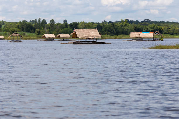 istock House raft floating in the lake 919151242