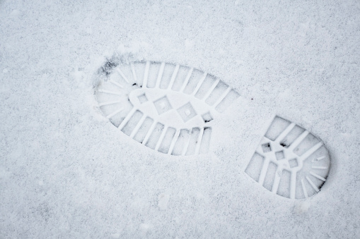 Remains of footstep in snow
