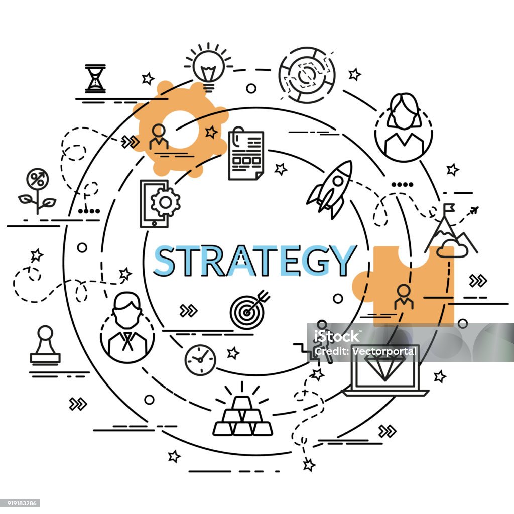 Strategy Creative Design Flat Colorful Design Concept For Strategy Stock Illustration - Download ...