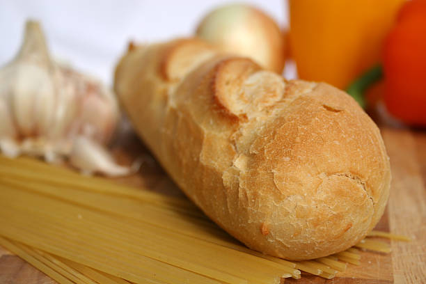 Loaf with garlic stock photo