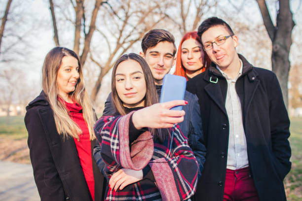 istock Group of young people taking selfie. 919219432