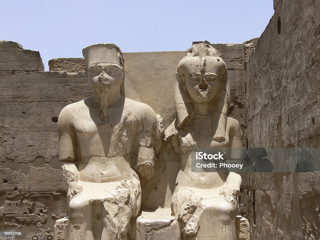 Pharaon e a sua esposa - Royalty-free Nefertiti Foto de stock