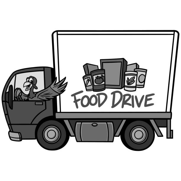 Food Drive Illustration A vector cartoon illustration of a Food Drive concept. holiday food drive stock illustrations