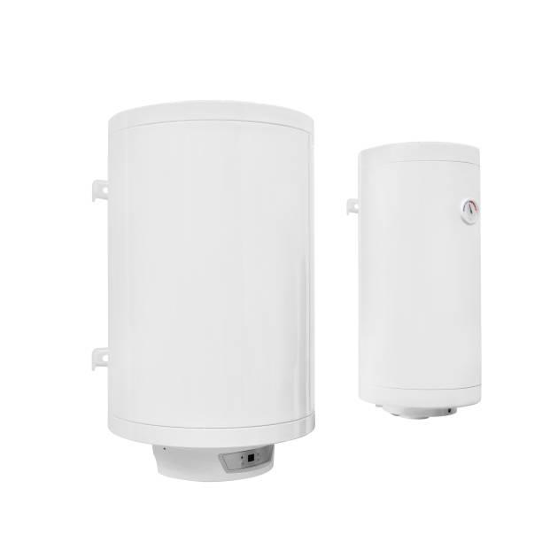 istock Two modern  automatic electric water heater boiler isolated on a white background 919291510