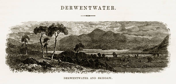 istock Derwentwater and Skiddaw, Keswick, England Victorian Engraving, 1840 919294740