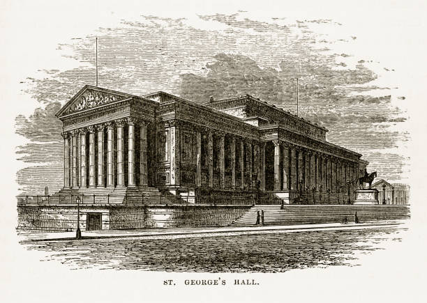 istock St. George’s Hall Liverpool, England Victorian Engraving, 1840 919300726
