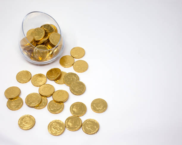 istock Chocolate Gold Coins on white background 919300834