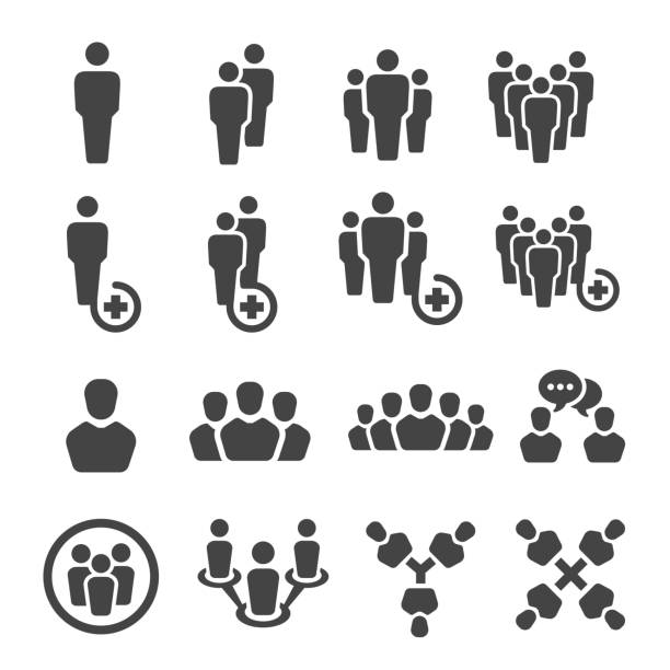 people icon people icon set crowd of people icons stock illustrations