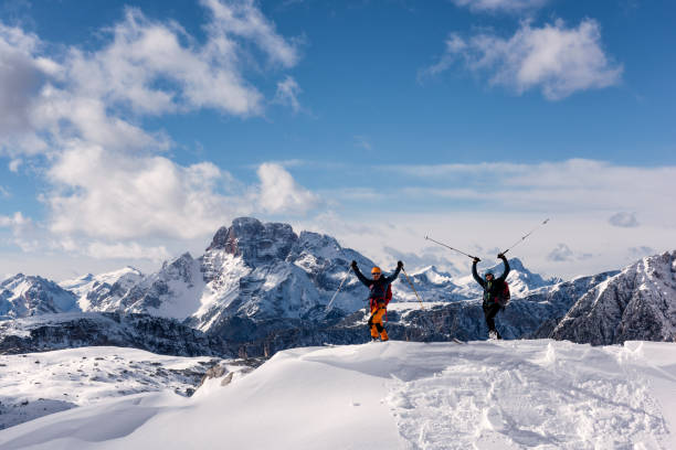 istock Skiers Touring in Dlomites, Italy 919323210