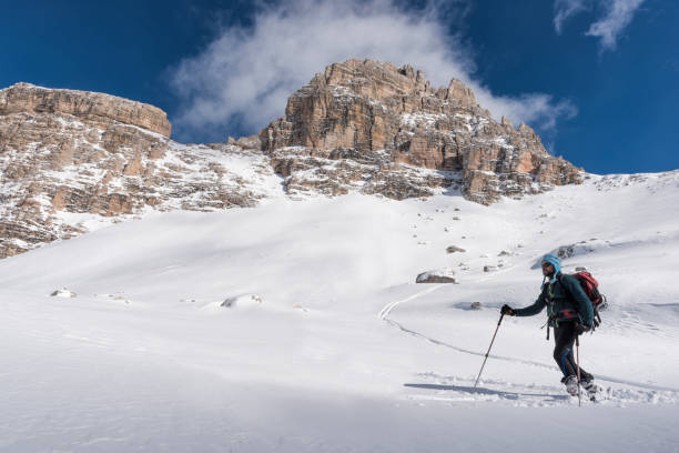 istock Young Man Ski Touring in Dolomites, Italy 919323578