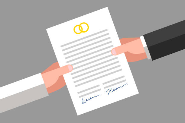 ilustrações, clipart, desenhos animados e ícones de prenuptial agreement-frase curta - registry office