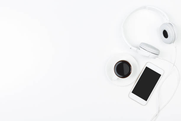 istock Contemporary white desktop with clean phone 919335550
