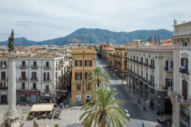 istock Top view on Piazza San Domenico in Palermo, Italy 919338770