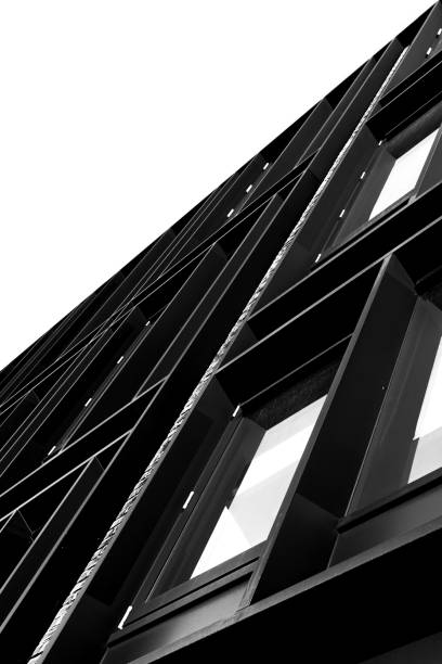 Window frames on the exterior of an office building