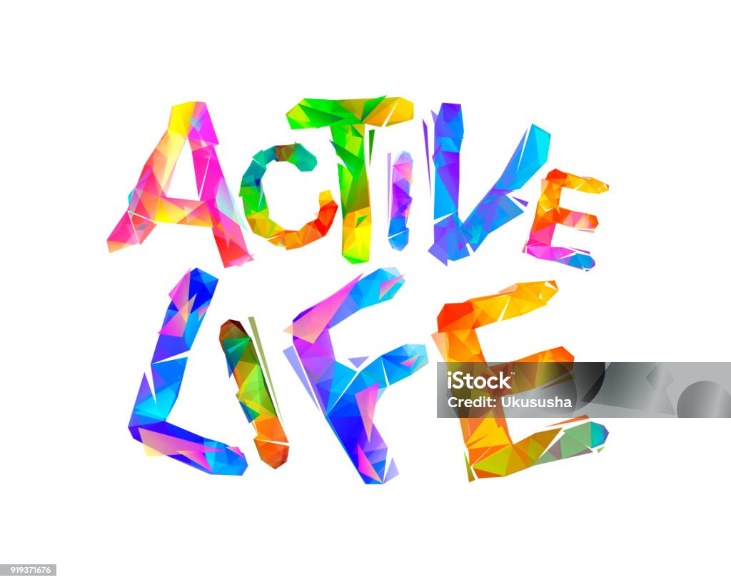 Active Life Graphics Active Life Vector Triangular Letters Stock Illustration - Download ...
