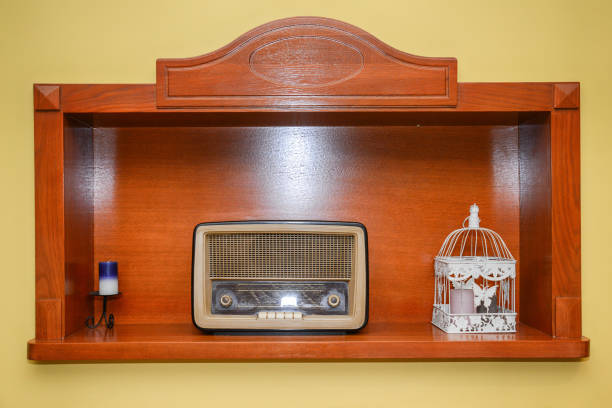 istock Wooden retro radio 919377158