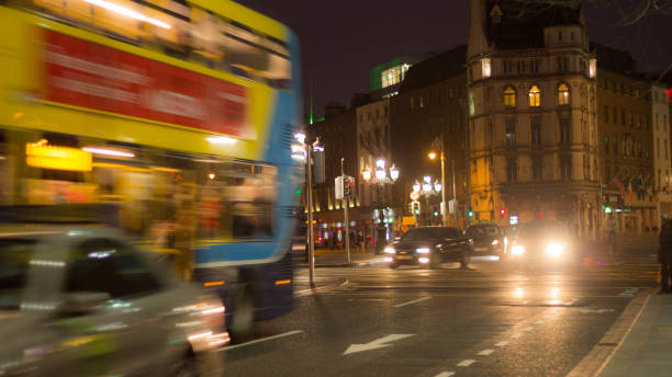 istock Dublin night bus movement street 919384418