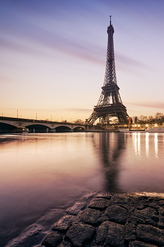 Eiffel tower in Paris during sunrise