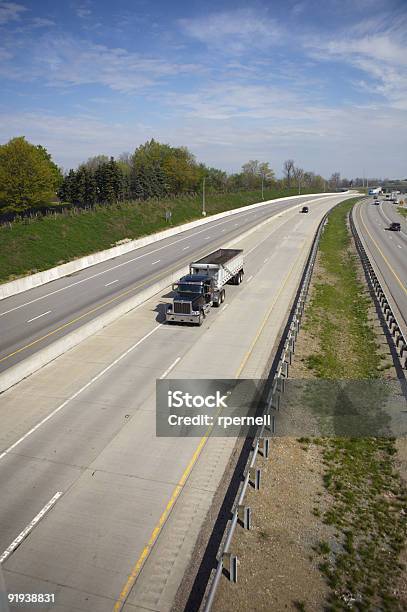 Semi Dump Truck Stock Photo - Download Image Now - Angle, Blue, Carrying