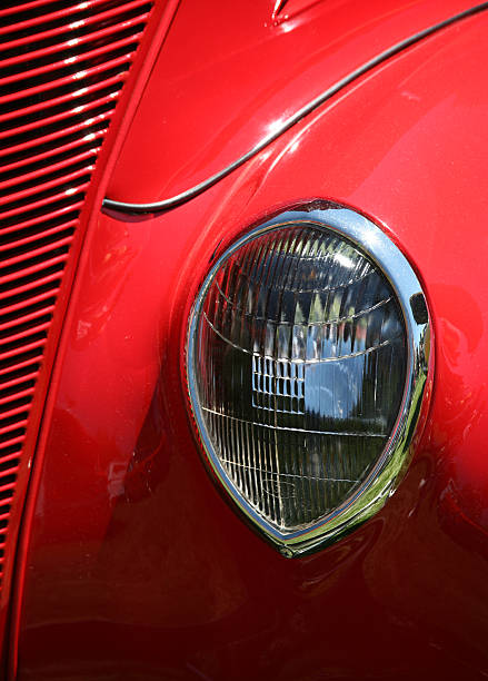 istock Teardrop Headlight on Classic Sports Car 91940060