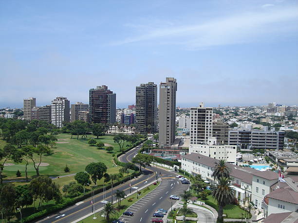 City buildings in San Isidro with highway