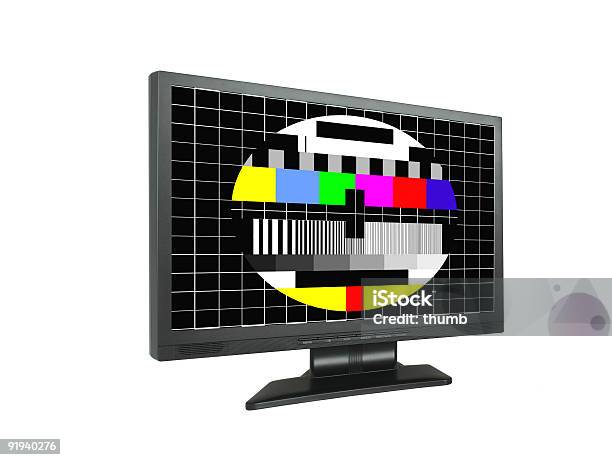 Foto de Panoramic Lcd Com Tela De Teste e mais fotos de stock de Teste Padrão - Teste Padrão, Televisor, Arranjar